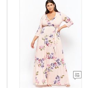Floral surplice maxi dress